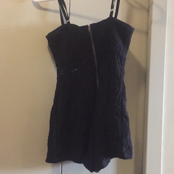 Black Material Girl Romper - Picture 2 of 4